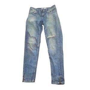 Zara denim distressed jeans